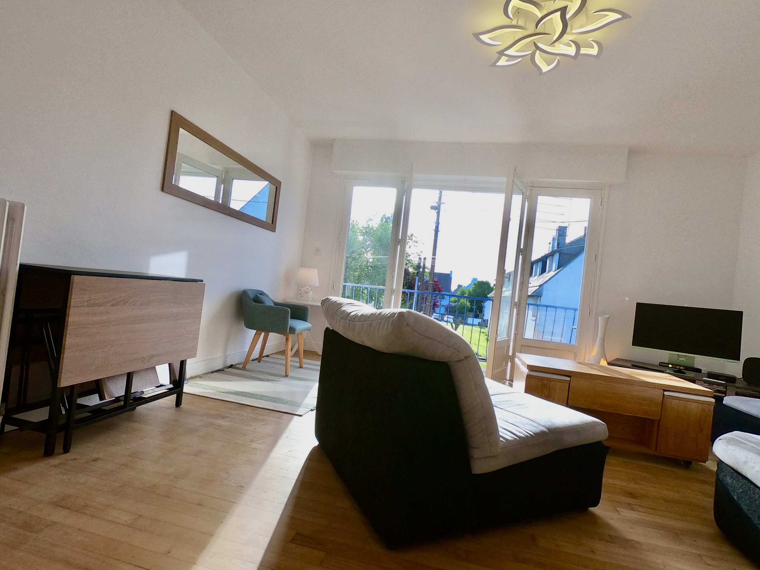 living room with view of the park